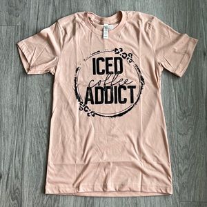 Iced Coffee Addict Graphic Tee Size M